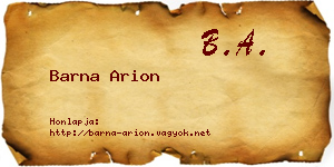 Barna Arion névjegykártya